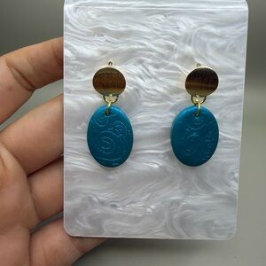 Elegant Blue and Gold Earrings